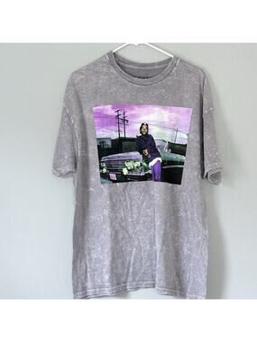 Ice Cube T Shirt Adult XL Gray Stone Washed Graphic Band Tee Hip Hop NEW Damaged